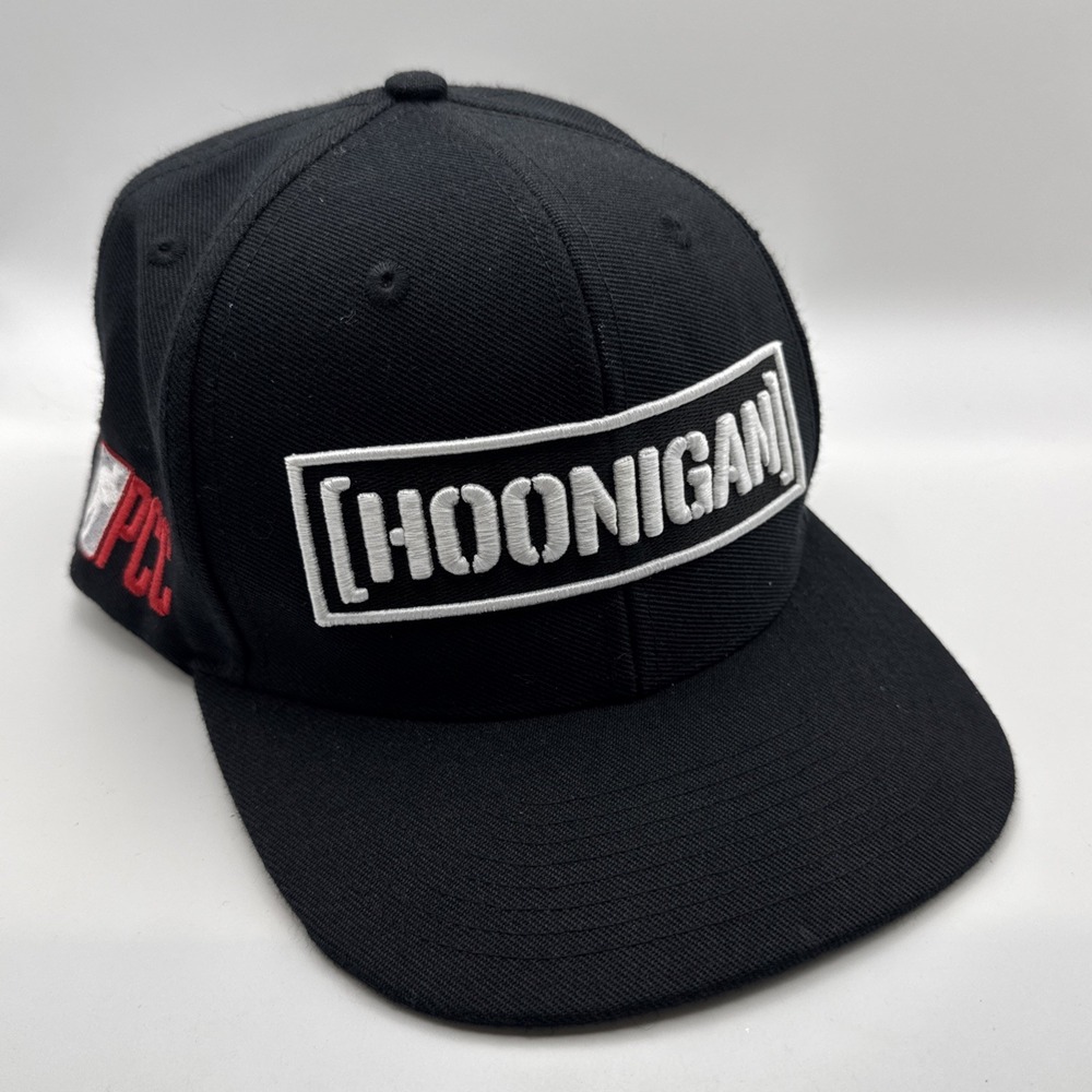 Hoonigan Snapback Hat Sensor Bar Ken Block  Adjustable Cap Black White Racing